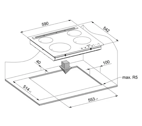 Dynaxo DynaCook X4 60 Modern G20 2E 59 cm - Kup na Raty - RRSO 0%