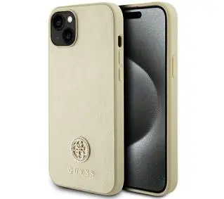 Guess Leather 4G Metal Logo Strass GUHCP15SPS4DGPD do iPhone 15 Złoty