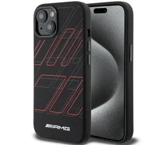 Mercedes-Benz Silicone Large Rhombuses Pattern MagSafe AMHMP15M23SSPK do iPhone 15 Plus/14 Plus Czarny