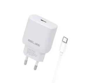 Beline 1x USB-C 30W + kabel USB-C PD 3.0 GaN Biały