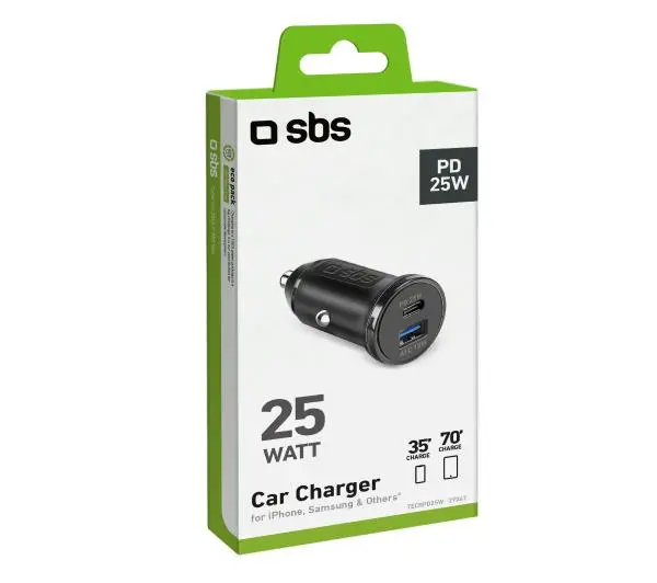 SBS USB-A USB-C PD 25W Czarny