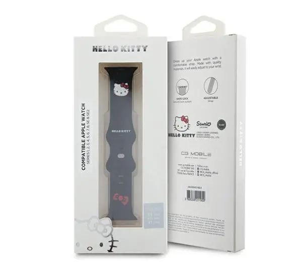 Hello Kitty do Watch 38/40/41mm strap Silicone Kitty Head Czarny
