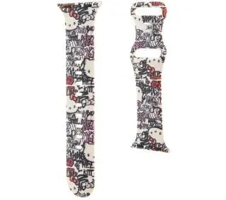 Hello Kitty do Watch 38/40/41mm strap Silicone Tags Graffiti Beżowy