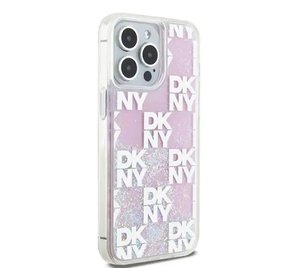 DKNY Hardcase Liquid Glitter Multilogo do iPhone 15 Pro Max Różowy