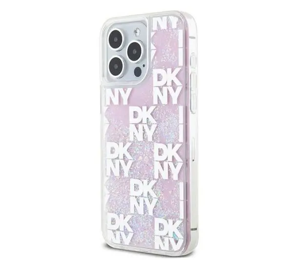 DKNY Hardcase Liquid Glitter Multilogo do iPhone 15 Pro Max Różowy