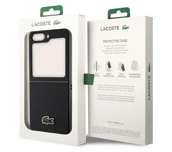 Lacoste LCHCZF5PVCK Hardcase Iconic Petit Pique do Samsung Galaxy Z Flip5 Czarny - TRZECI -55%, ALBO 5-TY ZA 1ZŁ