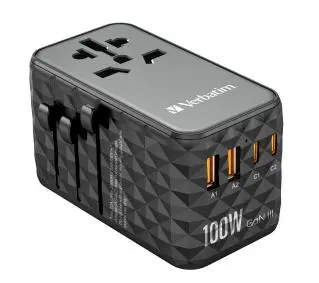 Verbatim GaN III UTA-06 World to World USB-A USB-C QC 100W