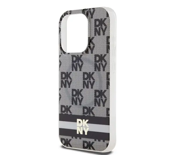 DKNY IML Checkered Mono Pattern & Printed Stripes MagSafe do iPhone 15 Pro Max Czarny