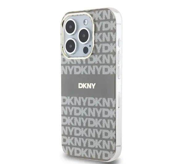 DKNY IML Mono & Stripe MagSafe do iPhone 15 Pro Max Beżowy