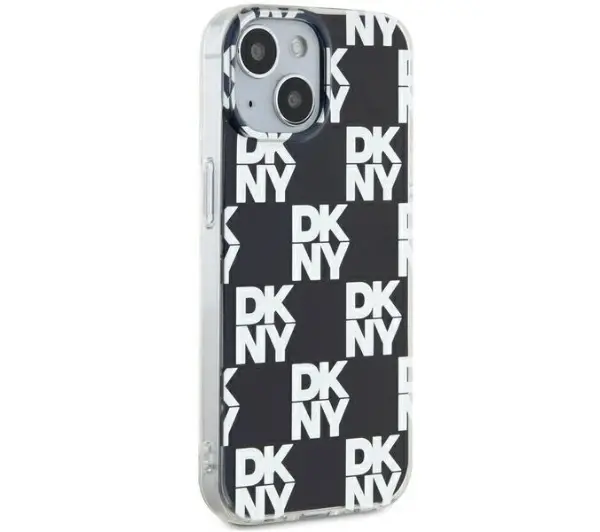 DKNY IML Checkered Mono Pattern do iPhone 15 Plus Czarny