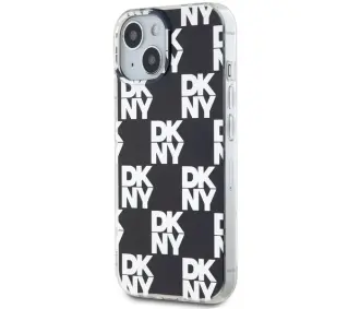 DKNY IML Checkered Mono Pattern do iPhone 15 Plus Czarny