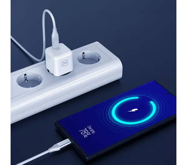 3mk Hyper Charger PD 25W + kabel USB-C/C Biały