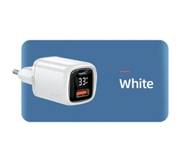 USAMS CC152TC02 USB-C+USB 33W PD3.0 FC Biały