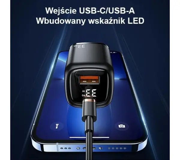 USAMS CC152TC02 USB-C+USB 33W PD3.0 FC Biały