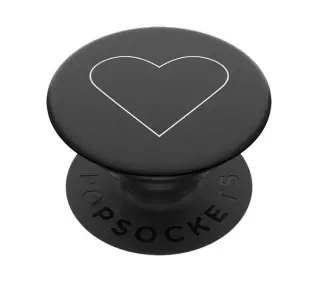 Popsockets White Heart Black