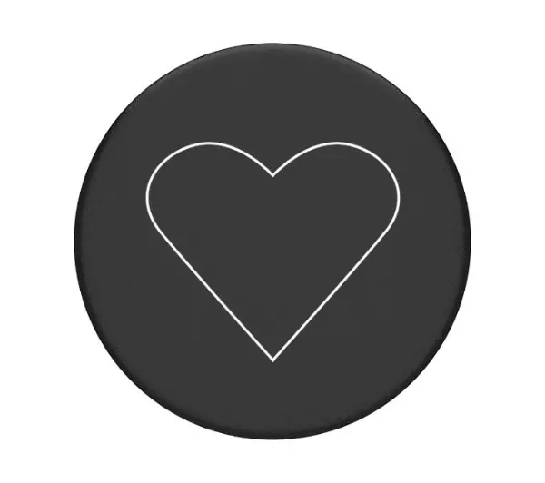 Popsockets White Heart Black