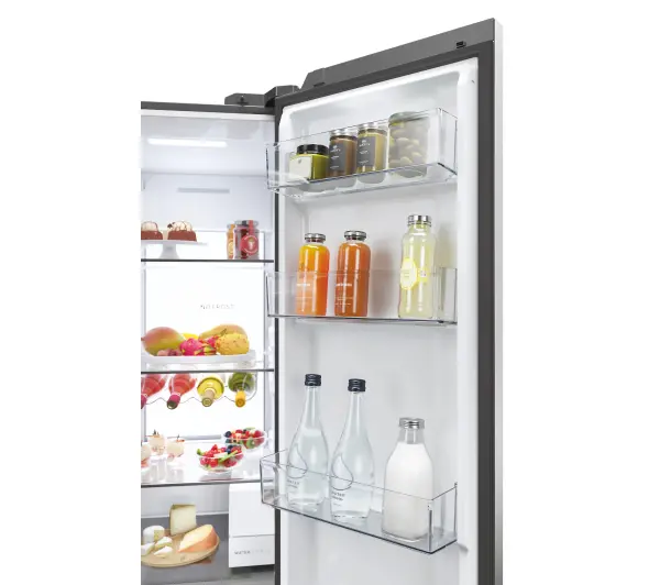 Haier Seria 7 SBS HSW79F18CIMM Funkcje AI Pełny No Frost 177,5cm Dystrybutor wody Zdalne sterowanie Platinum Inox - Kup na Raty - RRSO 0%