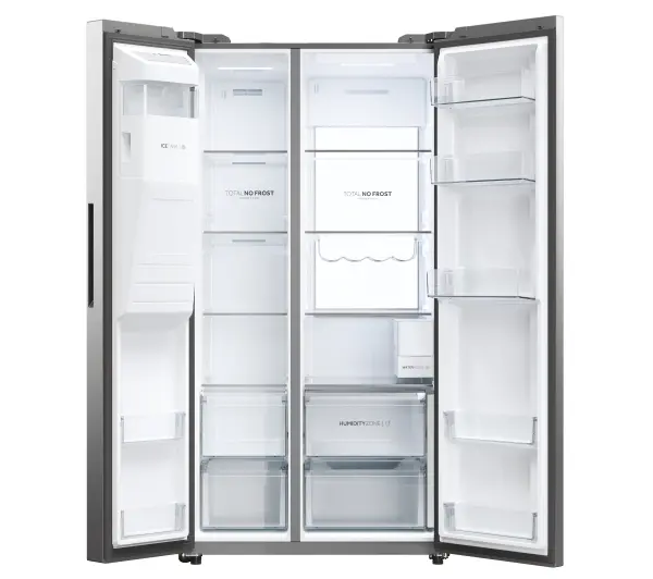 Haier Seria 7 SBS HSW79F18CIMM Funkcje AI Pełny No Frost 177,5cm Dystrybutor wody Zdalne sterowanie Platinum Inox - Kup na Raty - RRSO 0%