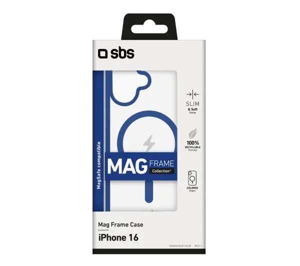 SBS Mag Frame TEMAGCOLIP1661B do iPhone 16 Niebieski