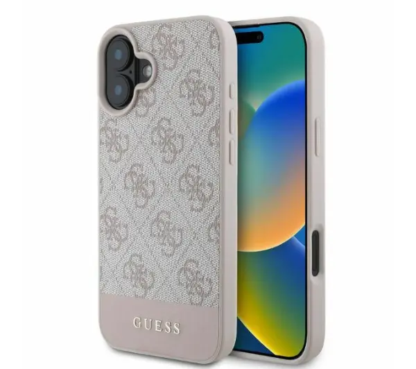 Guess hardcase 4G Bottom Stripe do iPhone 16 Różowy