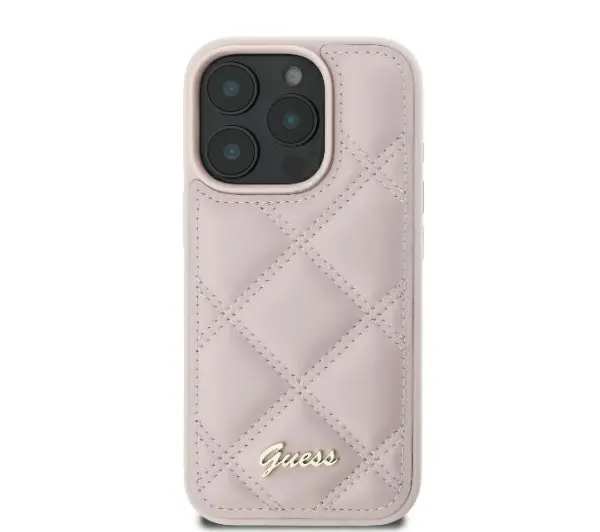 Guess Quilted Metal Logo do iPhone 16 Pro Różowy