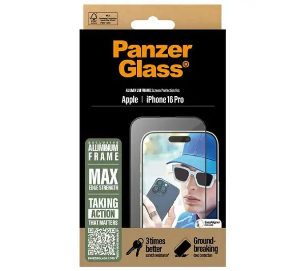 PanzerGlass Screen Protector Aluminum Frame do iPhone 16 Pro