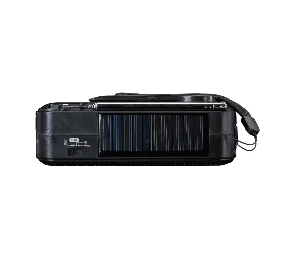 Lenco MCR-113BK Radio FM Ładowanie solarne, Ręczna korbą, Latarka i Powerbank Czarny - ⚡ EURO HIT CENOWY! ⚡