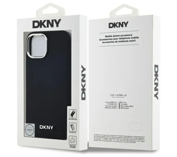 DKNY Plain Logo MagSafe do iPhone 15 Czarny