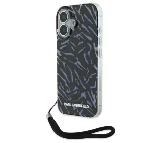 Karl Lagerfeld Zebra With Cord do iPhone 16 Plus Fioletowy