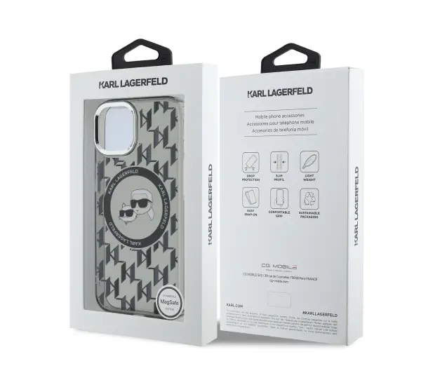 Karl Lagerfeld IML Monogram do iPhone 15 Plus Czarny