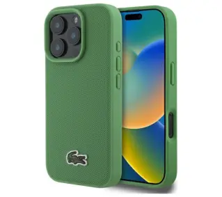 Lacoste Iconic Petit Pique MagSafe do iPhone 16 Pro Max Zielony