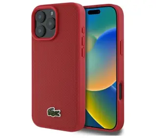 Lacoste Iconic Petit Pique MagSafe do iPhone 16 Pro Max Czerwony - TRZECI -55%, ALBO 5-TY ZA 1ZŁ