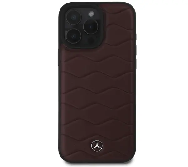 Mercedes-Benz MB Waves Leather do iPhone 16 Pro Max Czerwony