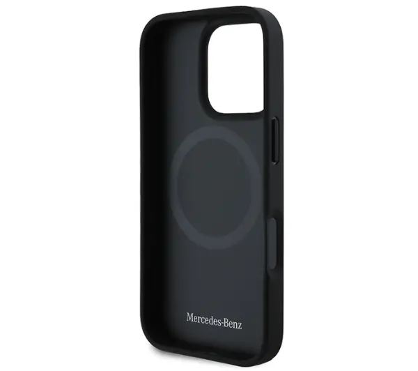 Mercedes-Benz Textured And Plain Leather MagSafe do iPhone 16 Pro Max Czerwony