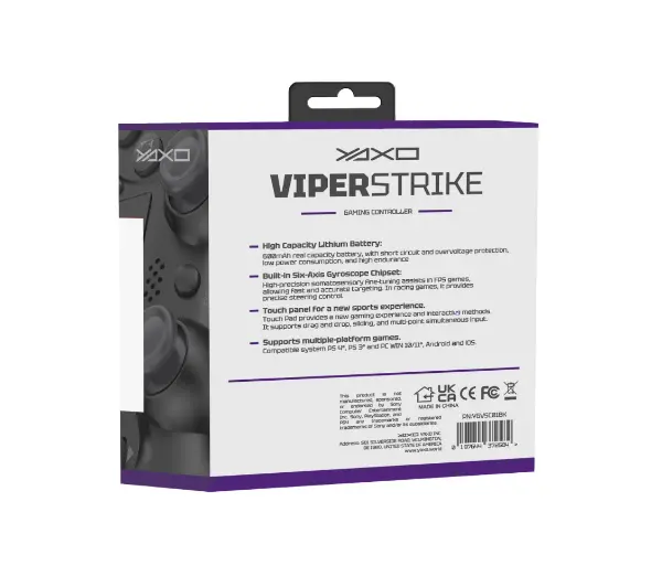 Yaxo Viper Strike Techno Black do PC, PS4, PS3, Android, iOS Bezprzewodowy Czarny