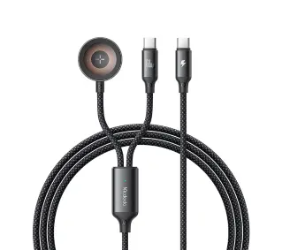 Mcdodo 2w1 CA-2200 USB-C + ładowarka Apple Watch 60W 1,2m Czarny