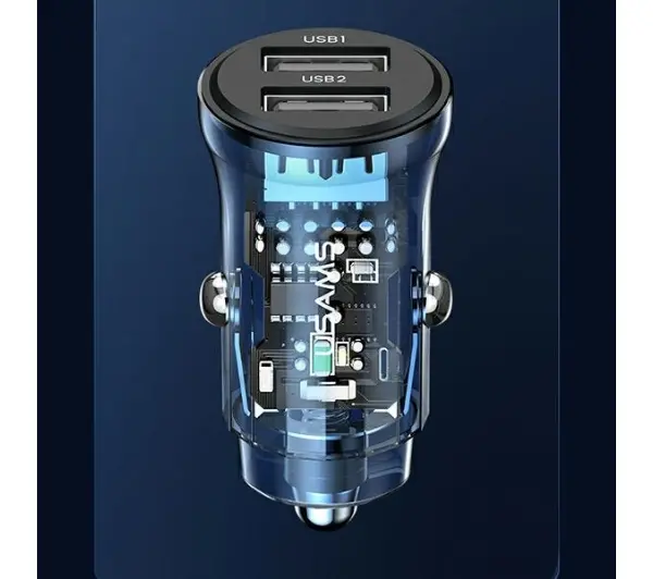 USAMS 3A 2xUSB-A Fast Charge Niebieski