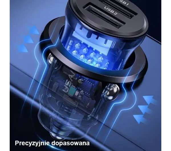 USAMS 3A 2xUSB-A Fast Charge Niebieski