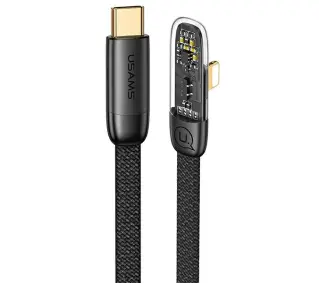 USAMS USB-C do Lightning PD 20W Fast Charging Iceflake Series 1,2m Czarny