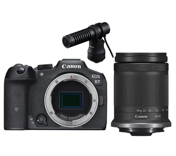 Canon EOS R7 + RF-S 18-150mm IS STM + mikrofon DM-E100