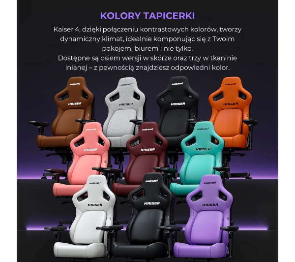 Anda Seat Kaiser 4 L Gamingowy do 120kg Skóra Eco Czarny - Kup na Raty - RRSO 0%