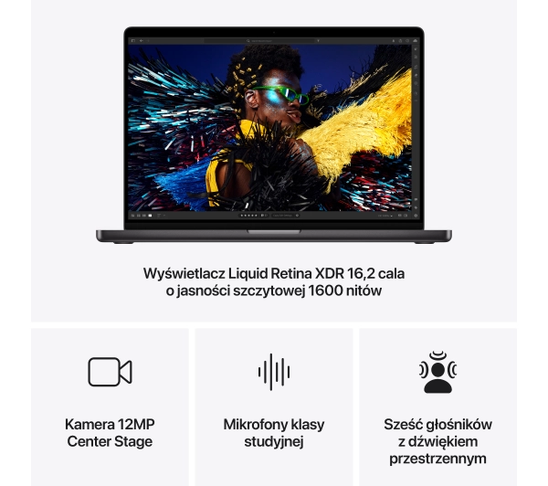 Apple MacBook Pro 2024 16,2" M4 Max 36GB RAM 1TB Dysk macOS Gwiezdna Czerń Funkcje AI - Kup na Raty - RRSO 0%