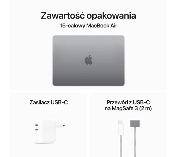 Apple MacBook Air 2024 15,3" M3 24GB RAM 512GB Dysk macOS Gwiezdna Szarość - Kup na Raty - RRSO 0%