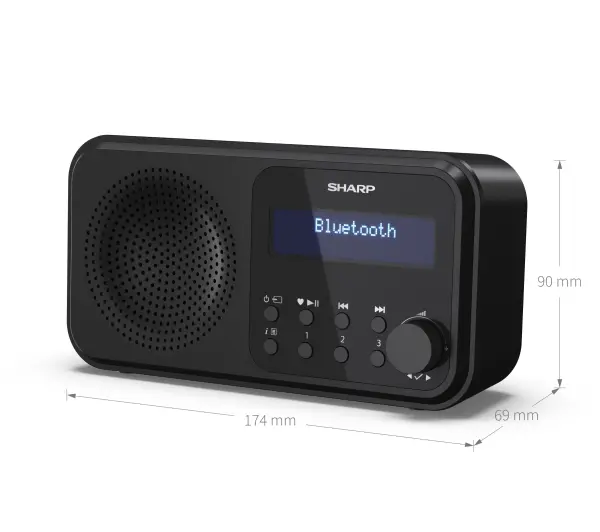 Sharp Tokyo DR-P421 BK Radio FM, DAB+ Czarny