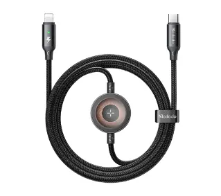 Mcdodo 2w1 CA-5680 USB-C do Lightning + ładowarka Apple Watch 36W 1,5m Czarny