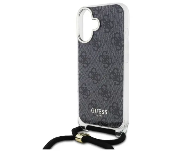 Guess Crossbody Cord 4G Print do iPhone 16 Czarny