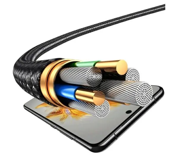 USAMS 2w1 2xUSB-C 72W 1,2m Czarny