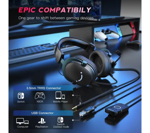 Fifine AmpliGame H9 Nauszne Czarny