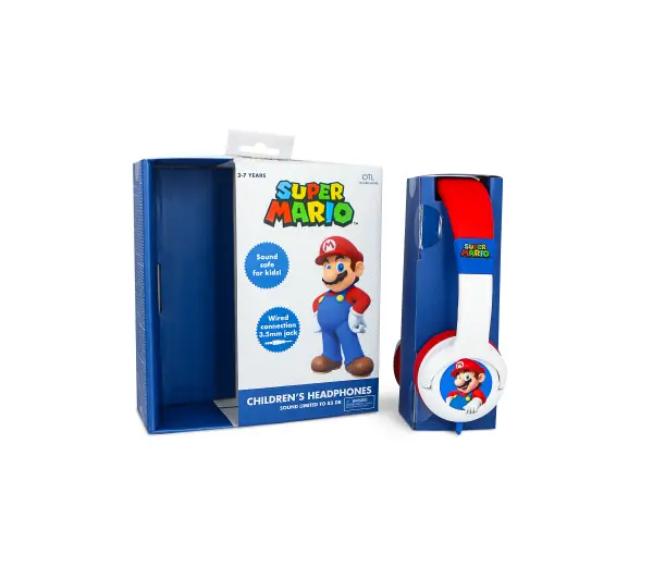 OTL Technologies Super Mario Dla dzieci Nauszne Czerwono-biały