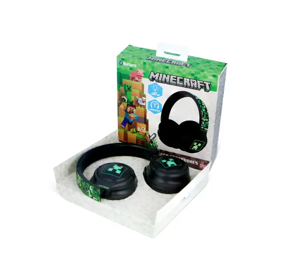 OTL Technologies Minecraft Wireless LED Nauszne Zielony